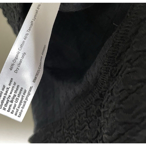 Eileen Fisher Top Medium Womens Black Shirt Sweater Textured Knit Pullover Hi Lo - Picture 9 of 9